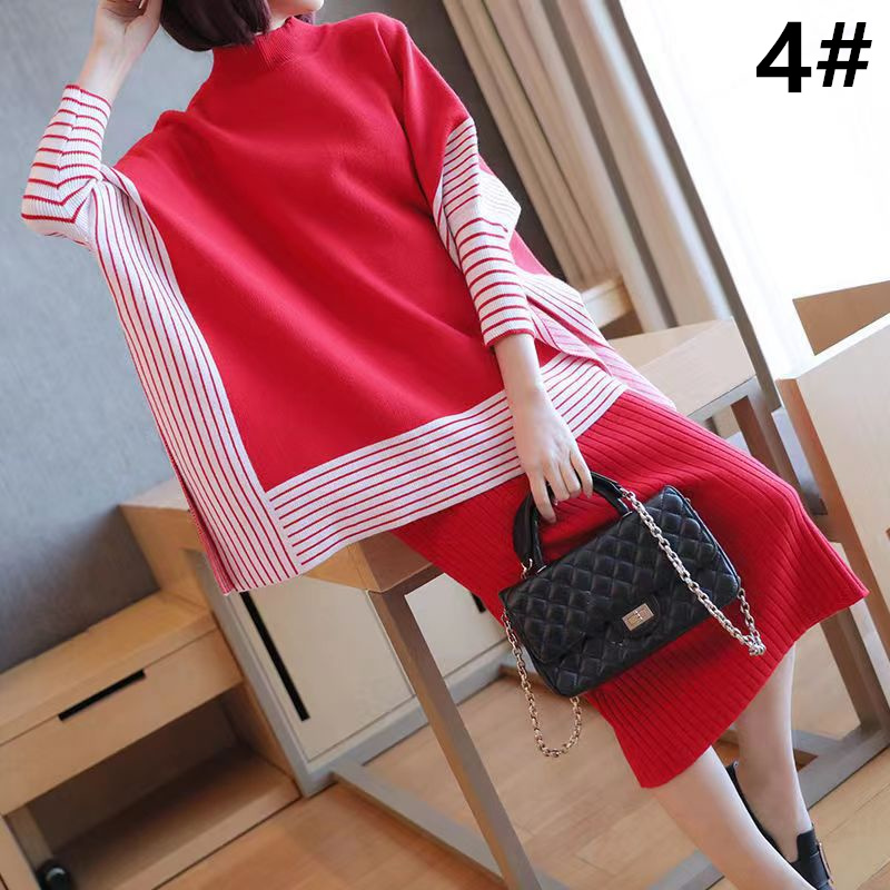 秋冬新作 体型カバー セーター マント風 長袖 カットソー