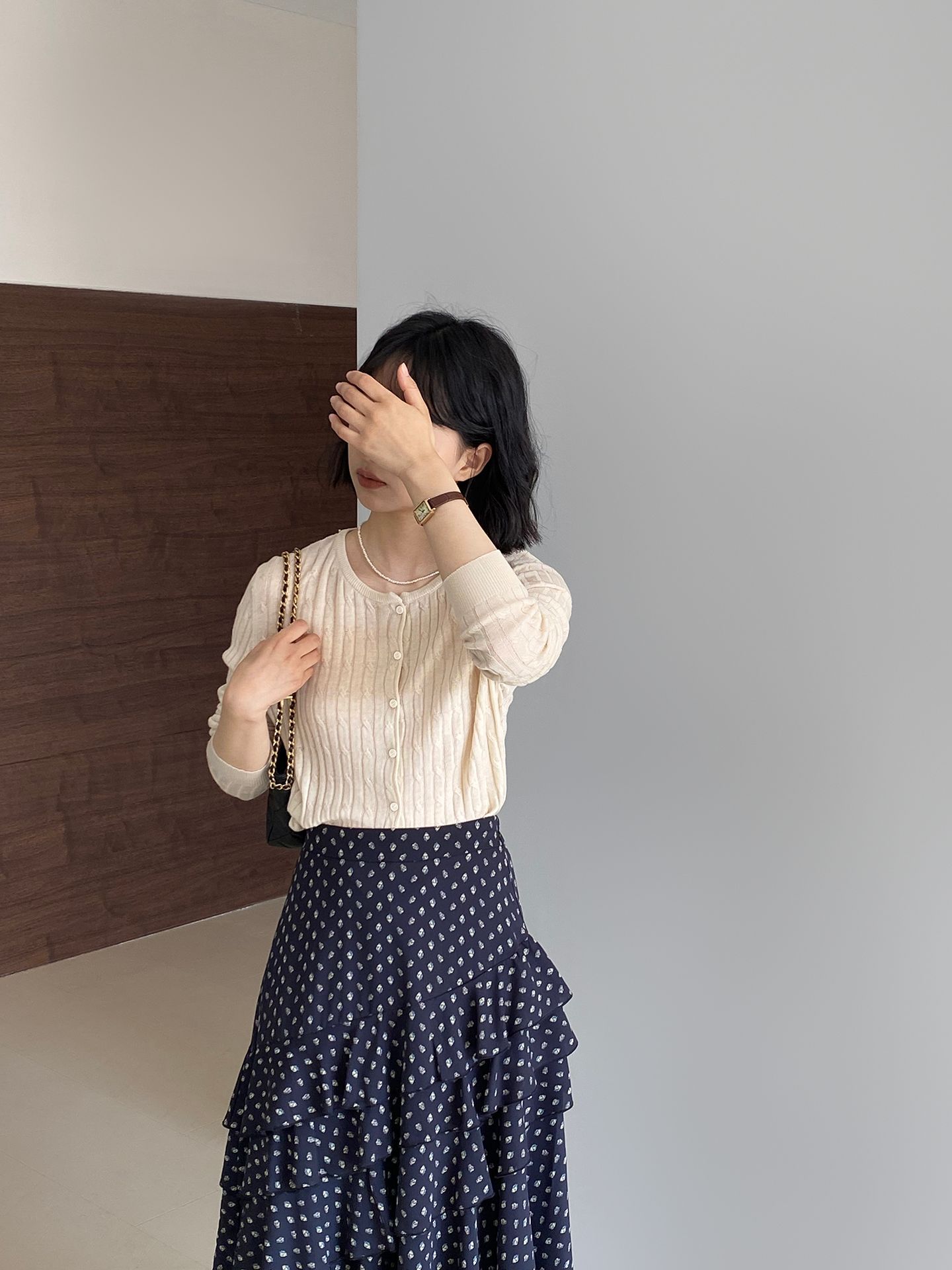 カットソー カットソー 縦リブ柄すっきりカーディガン