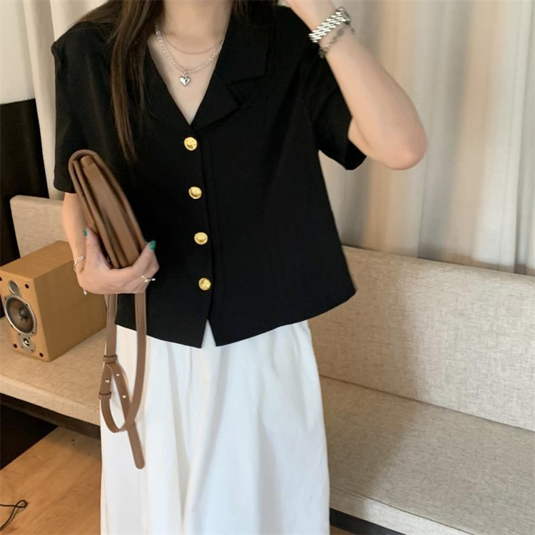 カットソー 春夏半袖Vネックカーディガンジャケット ショート丈