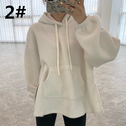 秋新作 長袖フード付きカットソー 着回し抜群 女性用秋服上着