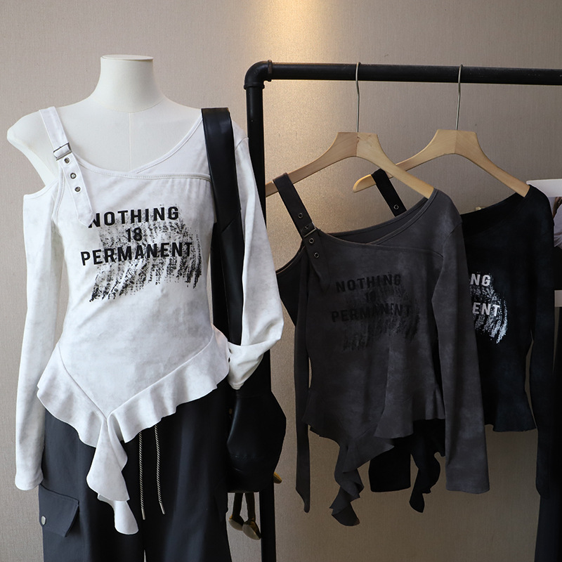 韓国風ボートネック長袖カットソー レディース トップス3色