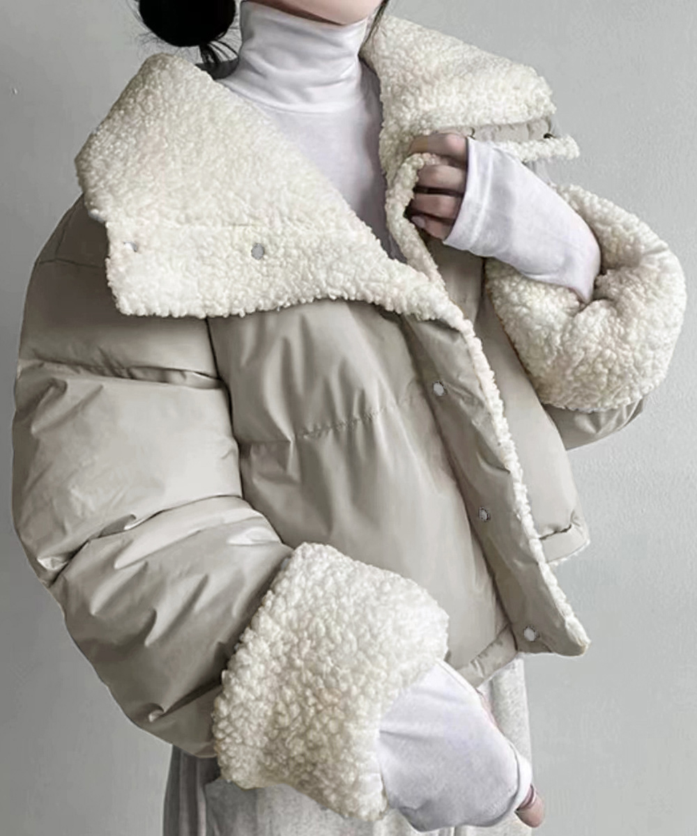 カットソー 長袖ボア中綿ブルゾン リバーシブル防寒ジャケット