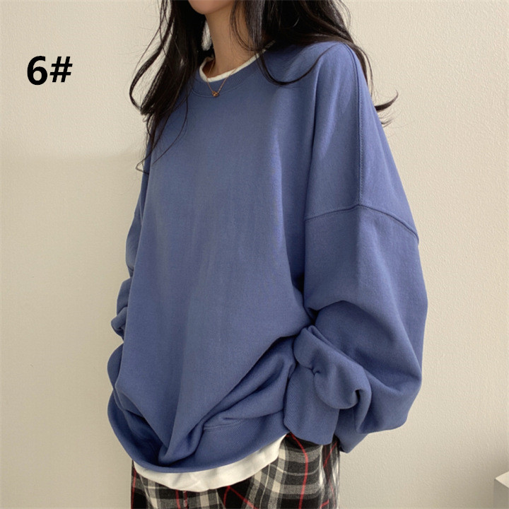 カットソー 長袖プルオーバー 秋冬 ゆったりシルエット レディース カジュアル (薄手・裏起毛　2種類)