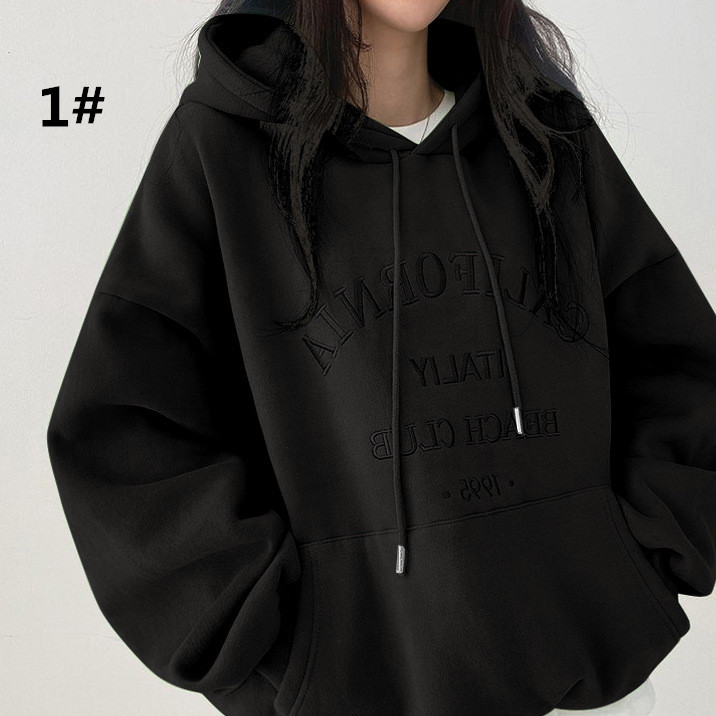 カットソー 長袖フード付きパーカー レディース秋冬カジュアル　(薄手・裏起毛　2種類)