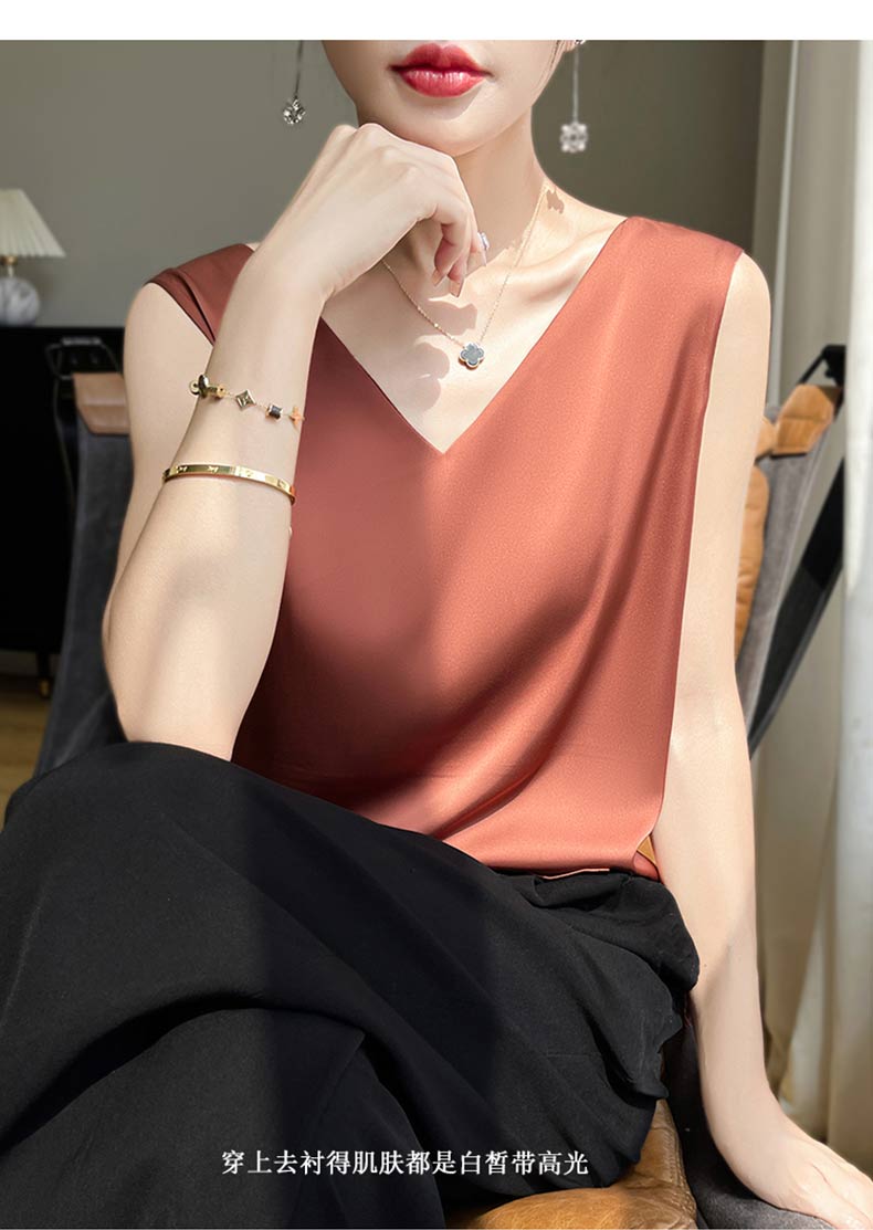 カットソー 優美シルエット ノースリーブ Vネック