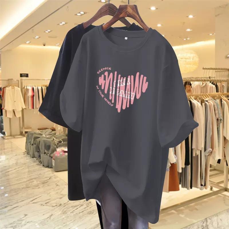 カットソー ハートプリント リラックス半袖