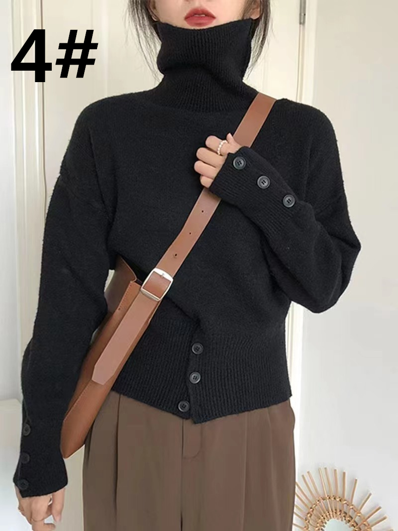 カットソー 秋冬新作 タートルネック ニットセーター 着痩せ 上品 韓国風 レディース