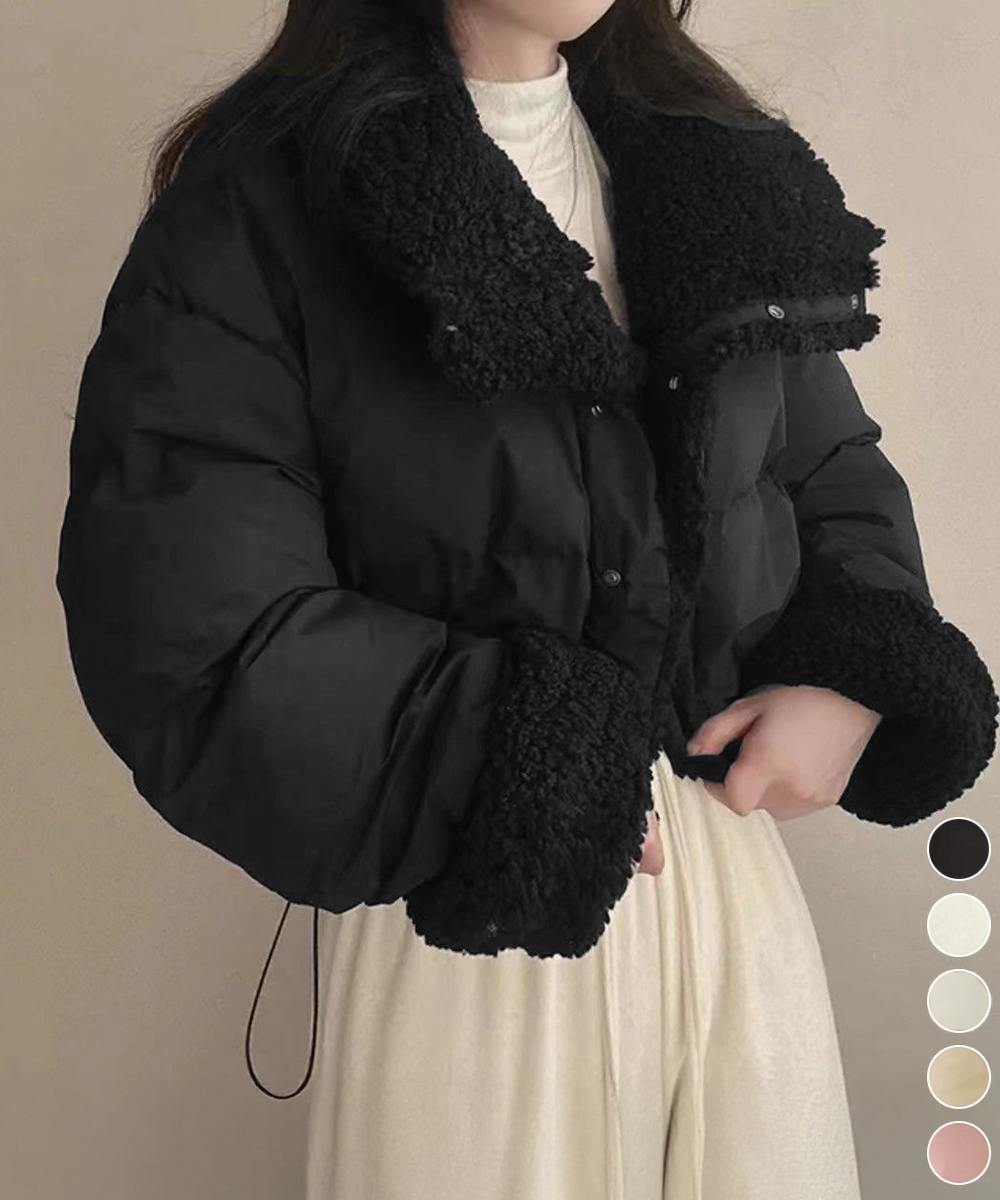 カットソー 長袖ボア中綿ブルゾン リバーシブル防寒ジャケット