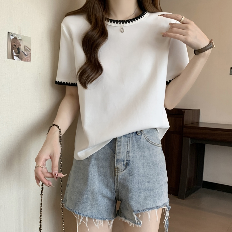 カットソー 鋸歯縁取り優美カットソー