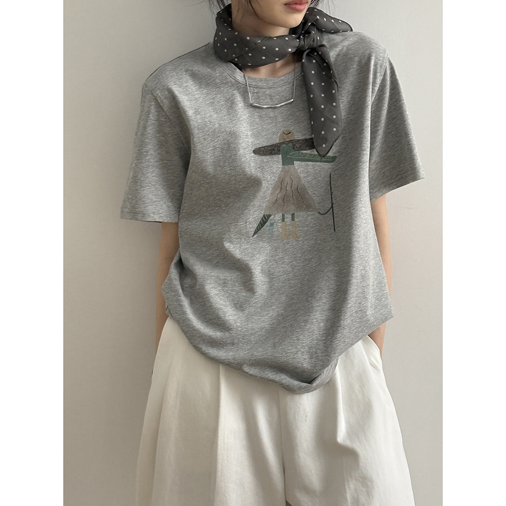 カットソー 芸術的シルエット半袖カットソー