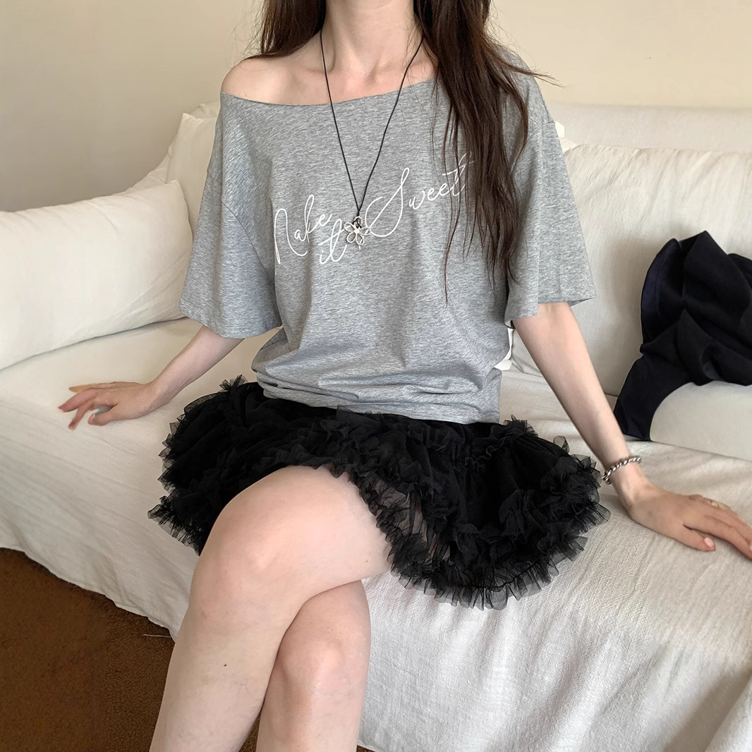 カットソー 肩見せ優美ボートネックカットソー