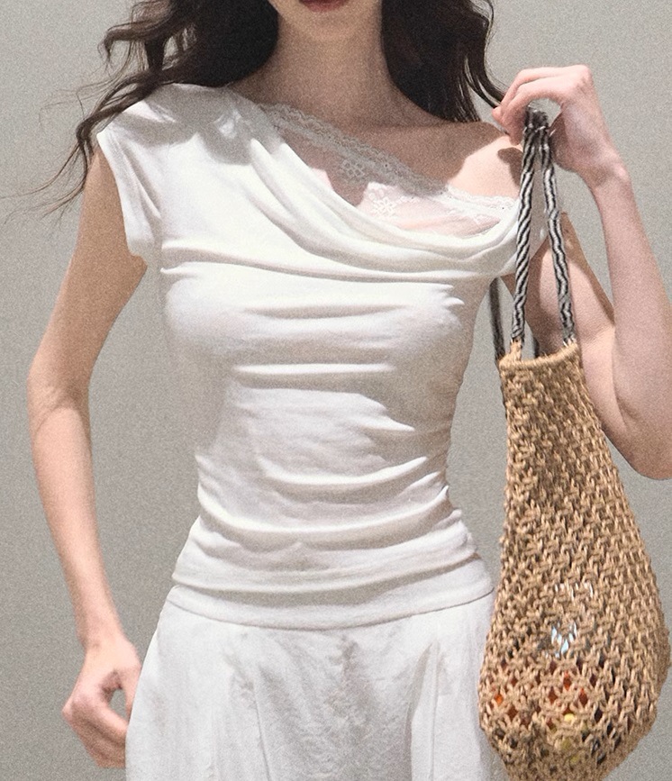 カットソー 優美ドレープ ボートネックカットソー