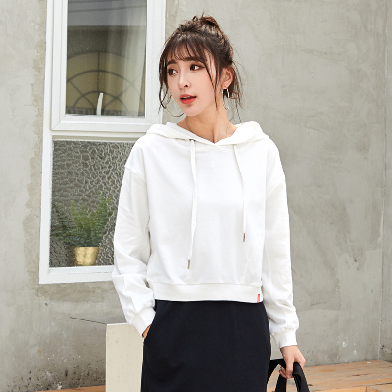 カットソー フード付きドローコードカジュアルトップス