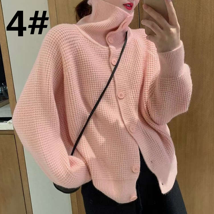 カットソー ハイネック厚手ニットセーター体型カバー着回しレディース