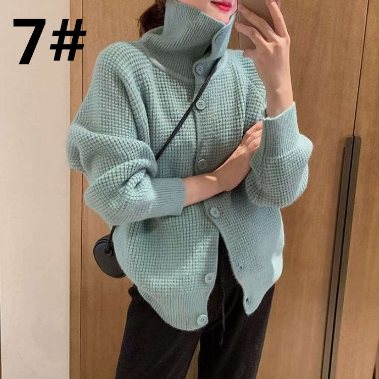 カットソー ハイネック厚手ニットセーター体型カバー着回しレディース