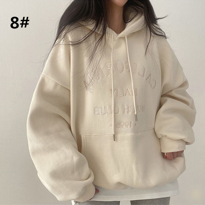 カットソー 長袖フード付きパーカー レディース秋冬カジュアル　(薄手・裏起毛　2種類)