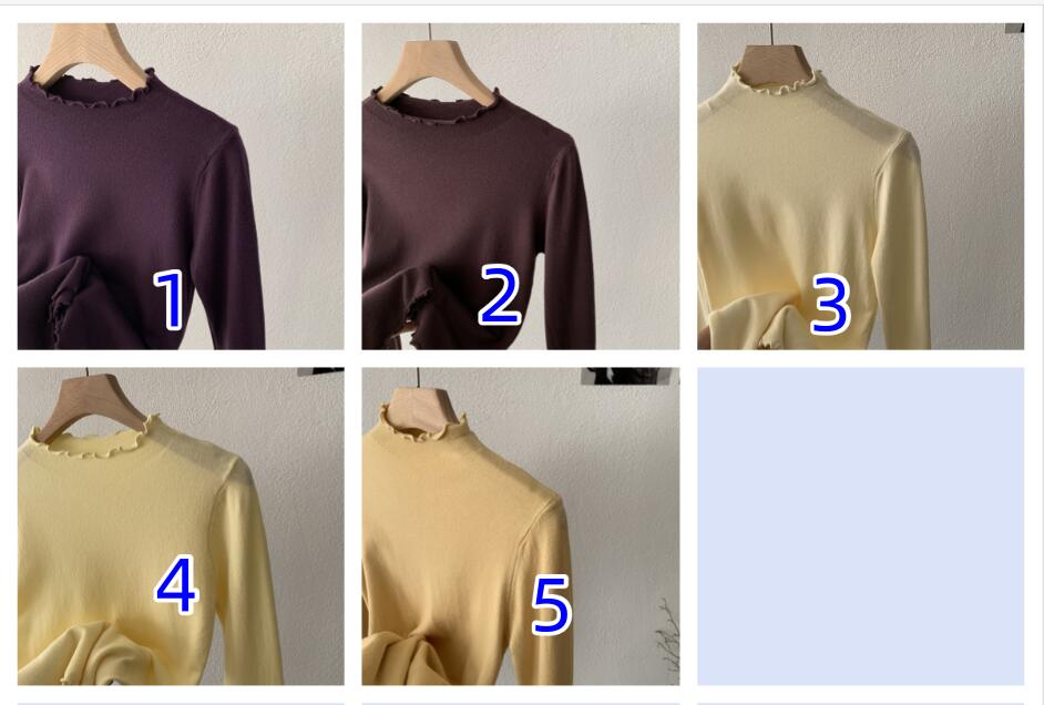 カットソー レディース無地ハイネックニットトップス