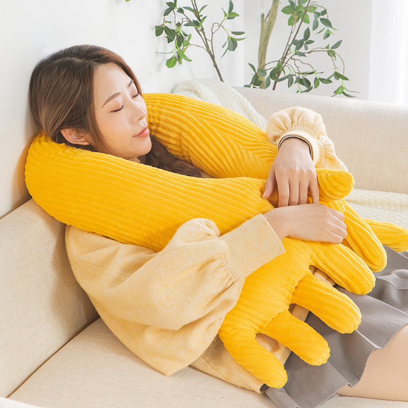 抱き枕 手のひら形ふわふわ長抱き枕クッション