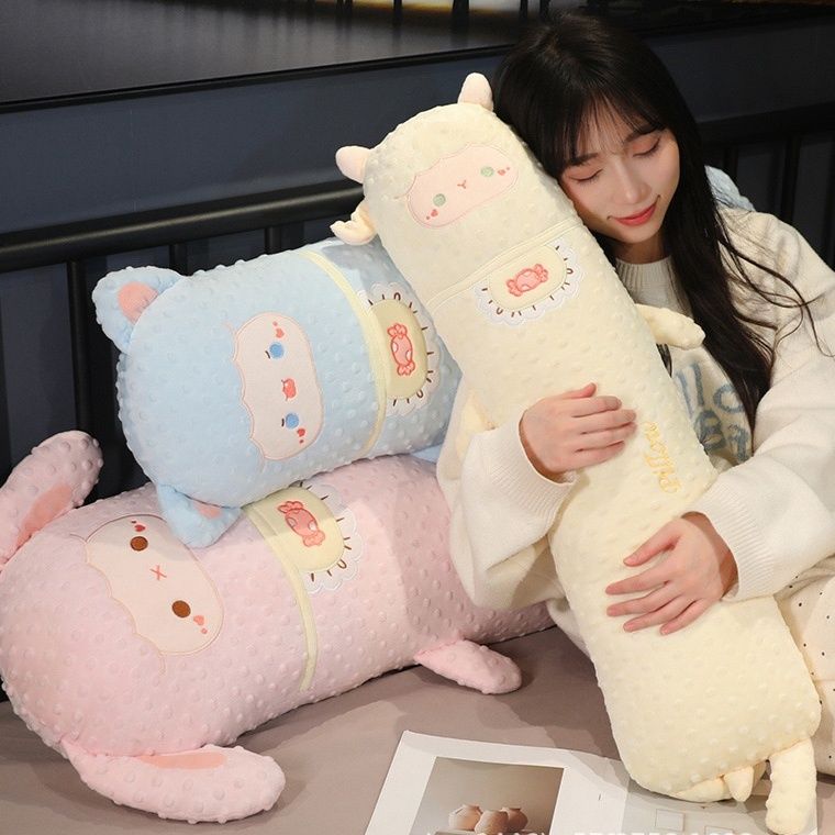 抱き枕 もちもちひつじの長細い抱き枕ぬいぐるみ