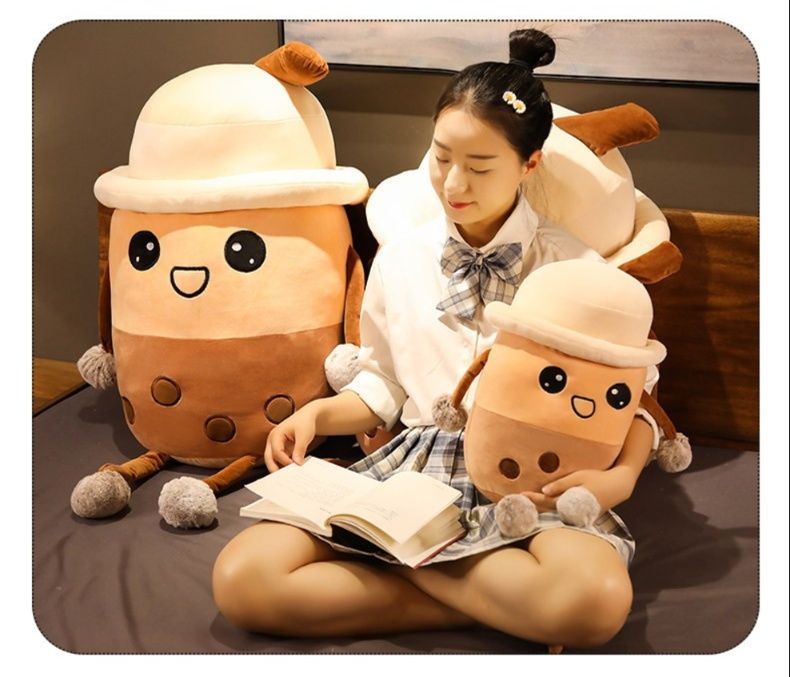 抱き枕 もちもちタピオカミルクティー抱き枕ぬいぐるみ