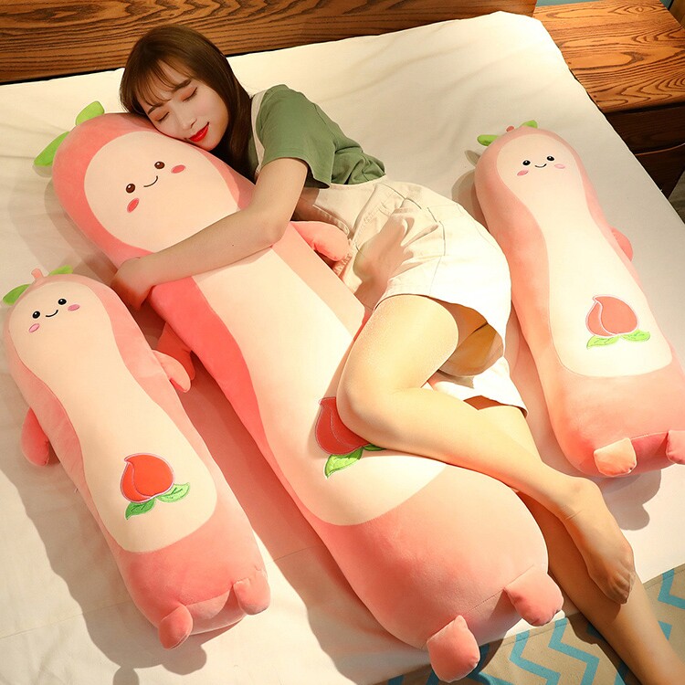 抱き枕 もちもち桃キャラクター長抱き枕ぬいぐるみ