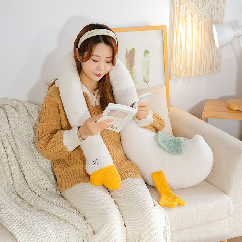 抱き枕 もちもちアヒル抱き枕 ふわふわ大きなぬいぐるみ