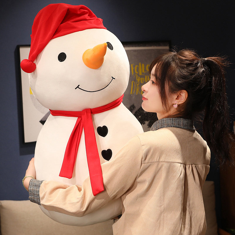 抱き枕 雪だるまモチーフのふわふわ抱き枕