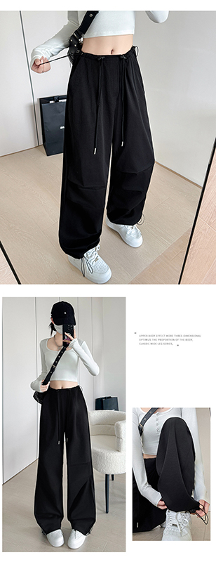ダンス衣装 ヒップホップ カーゴパンツ レディース ワイドパンツ 体型カバー 黒