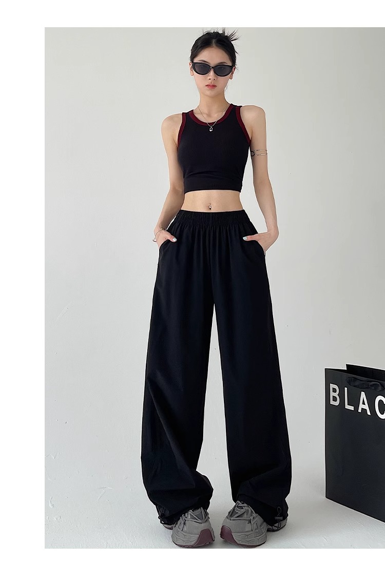 ダンス衣装 ヒップホップ カーゴパンツ レディース ワイドズボン 体型カバー 黒