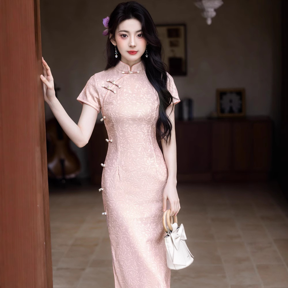 ダンス衣装 チャイナ風エレガント刺繍チャイナドレス