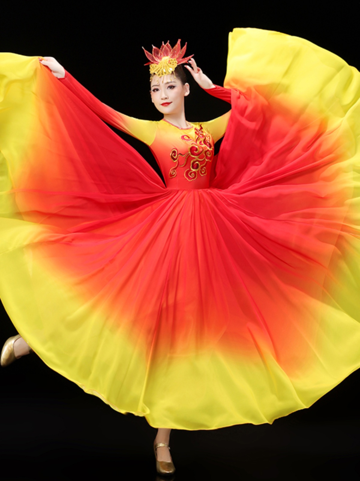 ダンス衣装 花舞グラデーションドレス