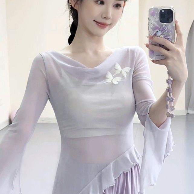 ダンス衣装 蝶舞ドレープワンピース