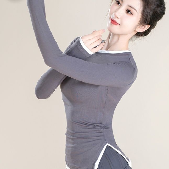ダンス衣装 優雅裾アシンメトリートップス