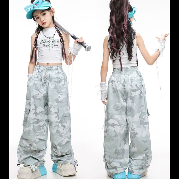 ダンス衣装 ストリート迷彩ワイドパンツセット
