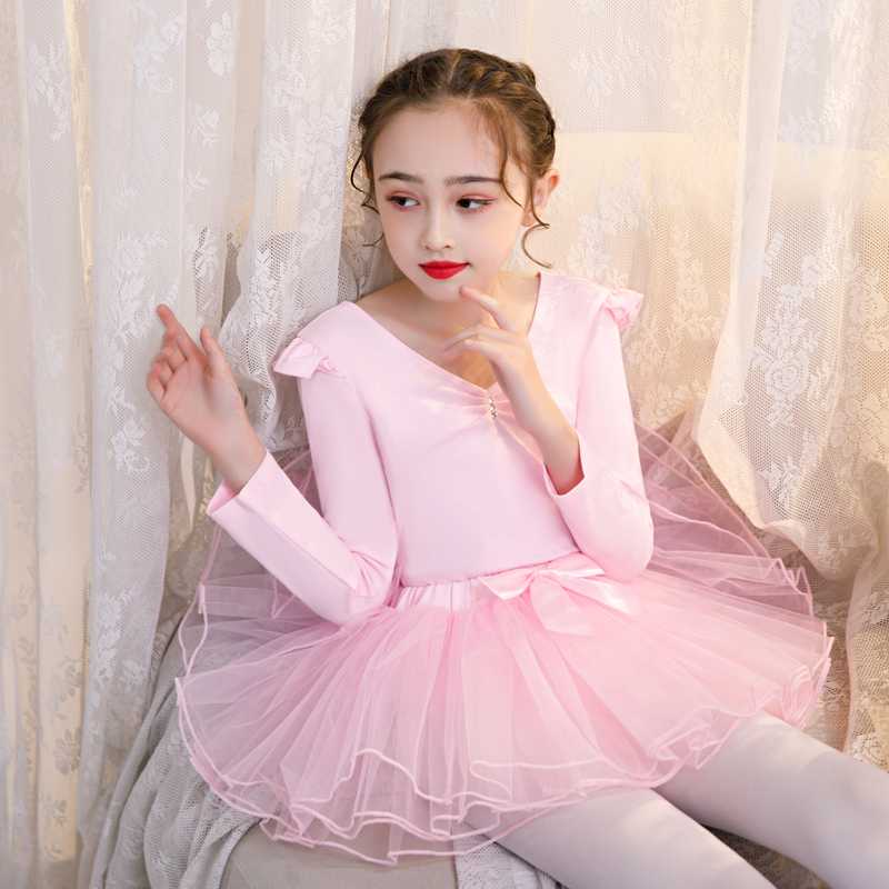 ダンス衣装 子供用バレエレオタード チュチュ付き