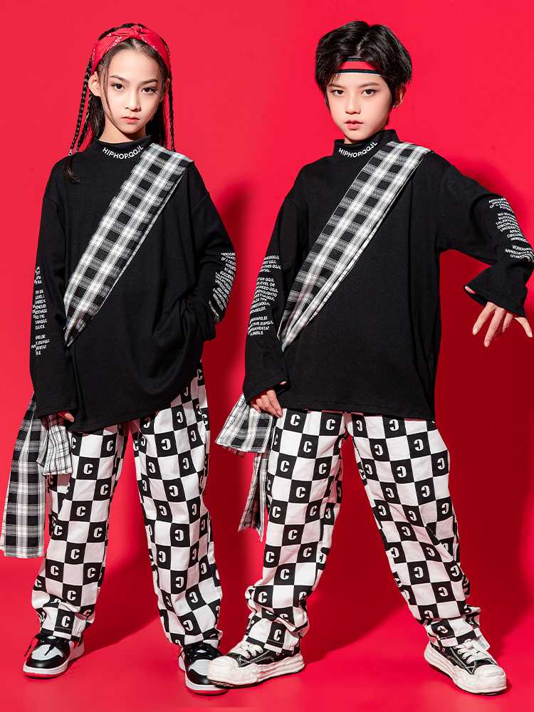 ダンス衣装 ダンス衣装 ストリート格子柄セットアップ
