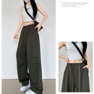 ダンス衣装 ヒップホップ カーゴパンツ レディース ワイドパンツ 体型カバー 黒