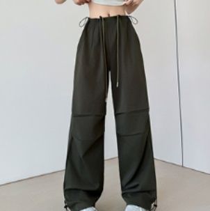 ダンス衣装 ヒップホップ カーゴパンツ レディース ワイドパンツ 体型カバー 黒