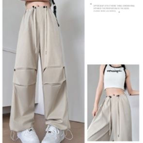 ダンス衣装 ヒップホップ カーゴパンツ レディース ワイドパンツ 体型カバー 黒