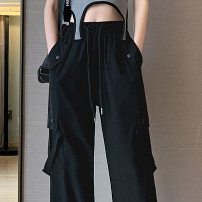 ダンス衣装 多機能ポケット付きストレートワイドパンツ 韓国