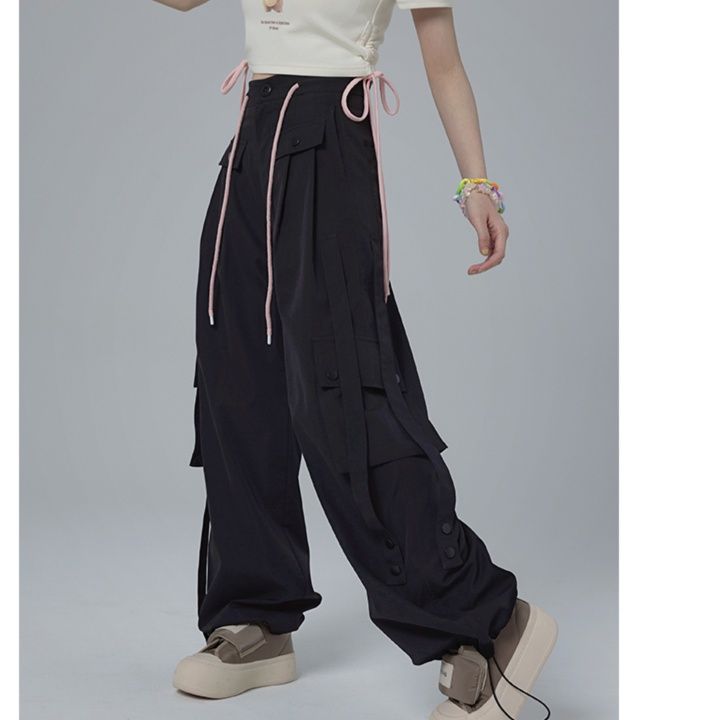 ダンス衣装 多機能ポケット付きワイドカーゴパンツ 韓国