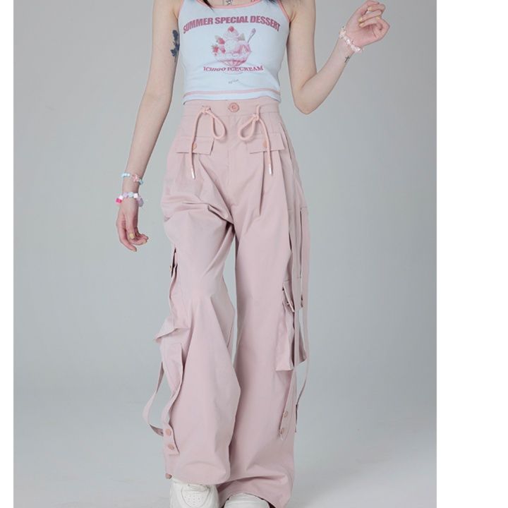 ダンス衣装 多機能ポケット付きワイドカーゴパンツ 韓国