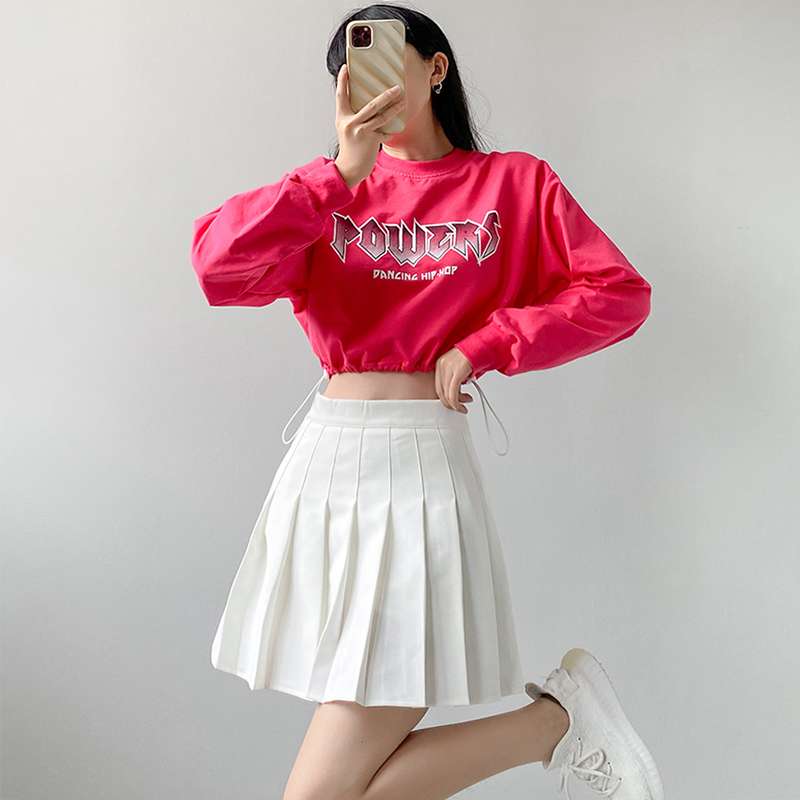 ダンス衣装 ストリート系クロップドプリーヨガウェア