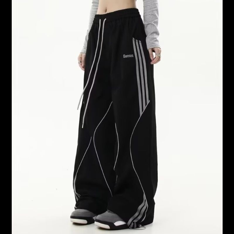 ダンス衣装 立体配色切替ワイドパンツストリート系 ヒップホップ