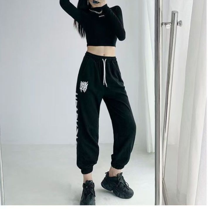 ダンス衣装 サイドロゴ入りストリート系スウェットパンツ ヒップホップ