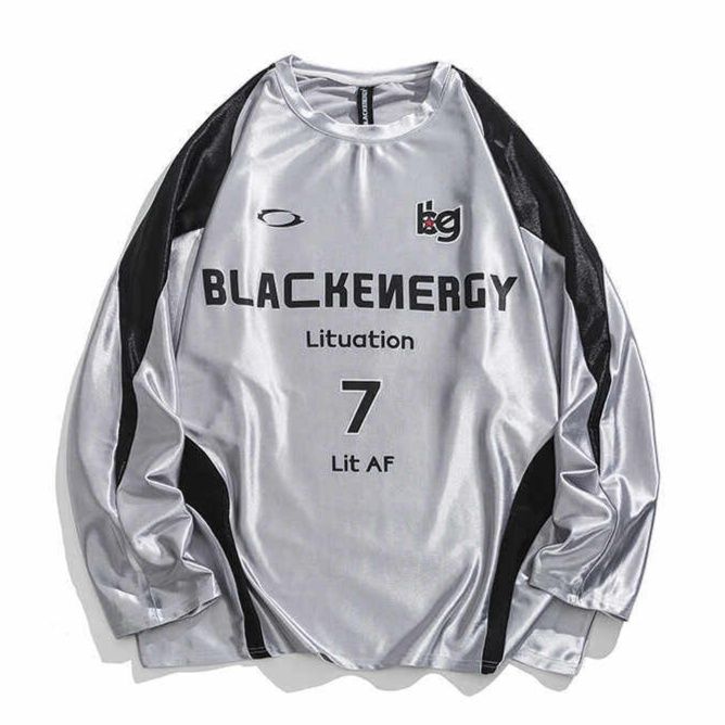 ダンス衣装 ナンバリングロゴ入りスポーツ風長袖トップス