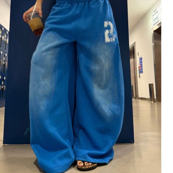 ダンス衣装 数字刺繍入りワイドバギーパンツ