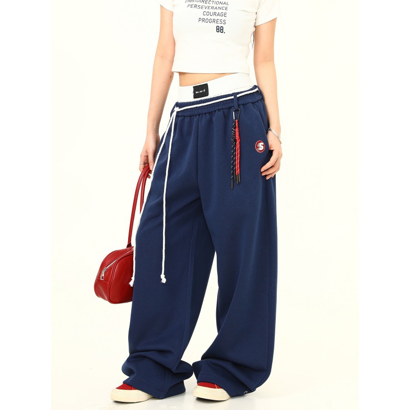 ダンス衣装 ゆったりワイドシルエット紐付きロングパンツ ヒップホップ