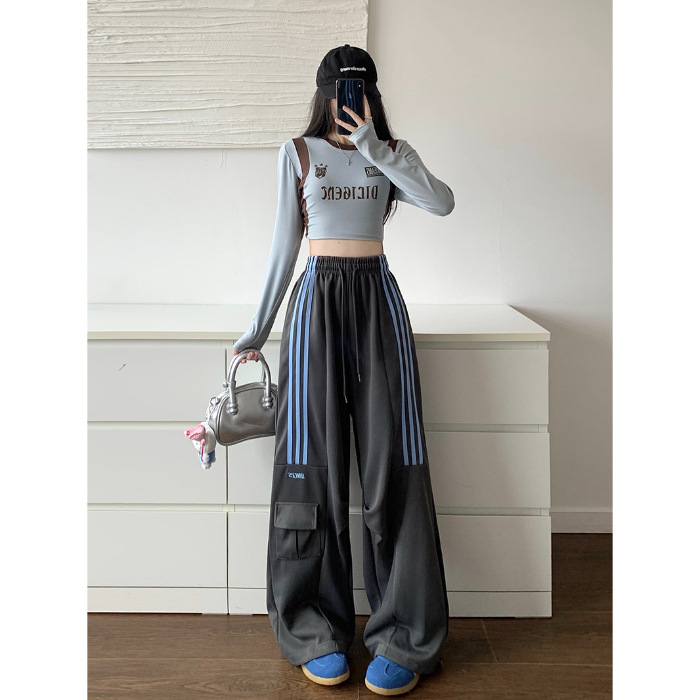 ダンス衣装 サイドライン入りワイドカーゴパンツ　ヒップホップ