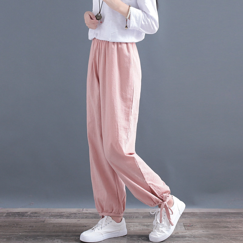 ダンス衣装 裾リボンワイドテーパードパンツ